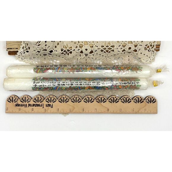 PAIR Vintage Germany Advent Countdown Candles New 12 Inches - Picture 3 of 5